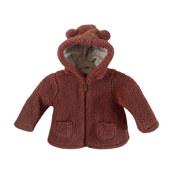 Like New! Carter’s Mauve Sherpa-Like Jacket sz 9 mos - Picture 1 of 8